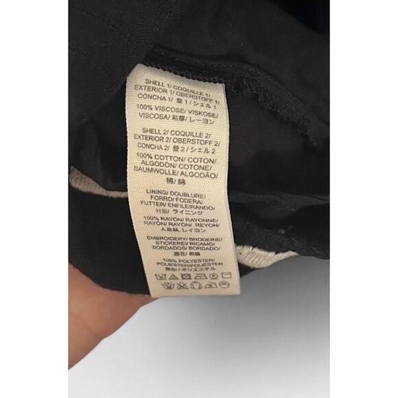 Free People Black Embroidered Birds Of A Feather Dress Women’s Size 4 Boho Short - Picture 10 of 10